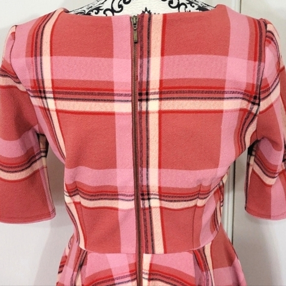 Copper Key Plaid Fit and Flare Dress - Picture 5 of 8